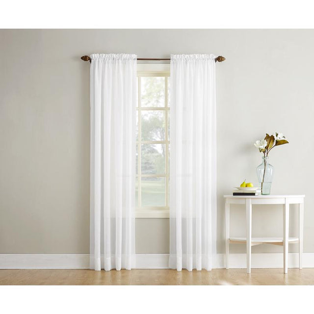 No918 Reno White Curtain 102 in. W X 84 in. L