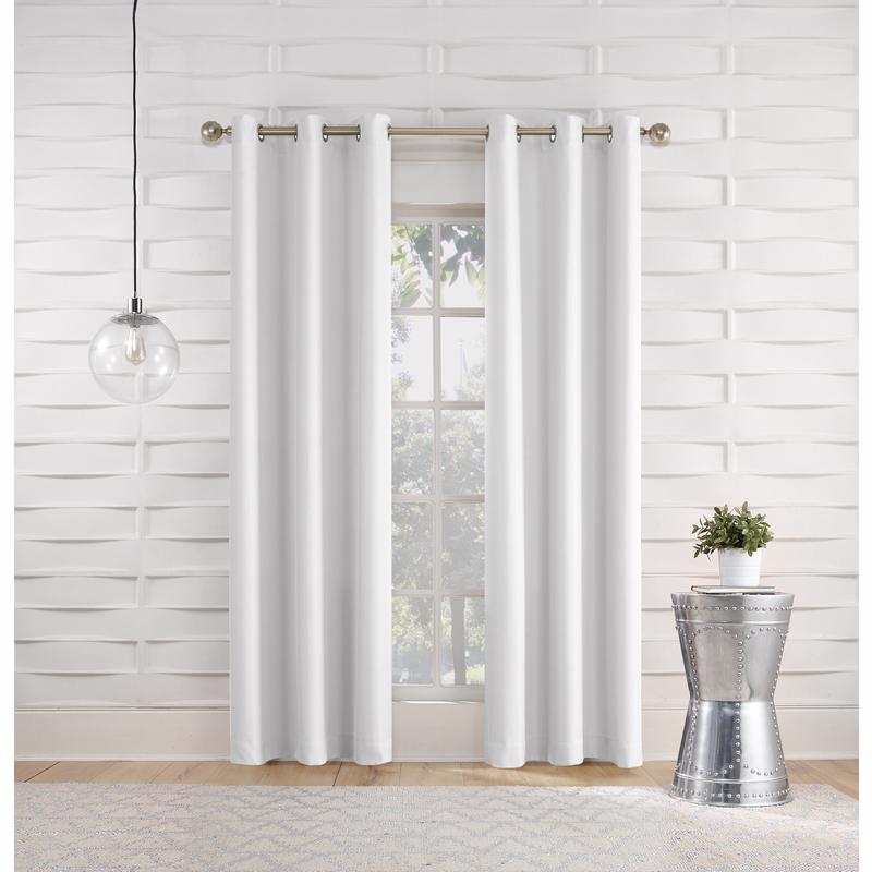 No918 Webster White Curtain 80 in. W X 84 in. L