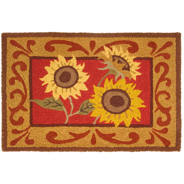 Jellybean 20 in. W X 30 in. L Multicolored Provence Sunflowers Polyester Accent Rug