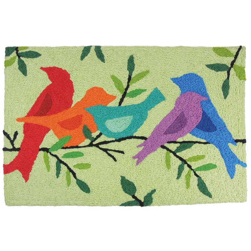 Jellybean 20 in. W X 30 in. L Multicolored Morning Song Birds Polyester Accent Rug