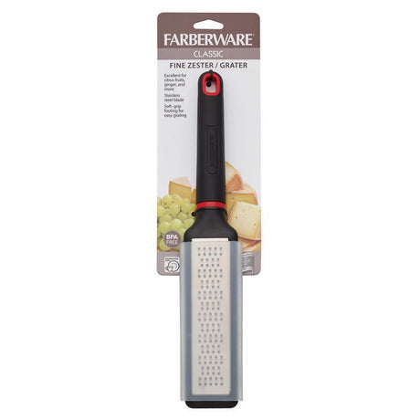 Farberware Black/Silver Plastic/Stainless Steel Zester Grater