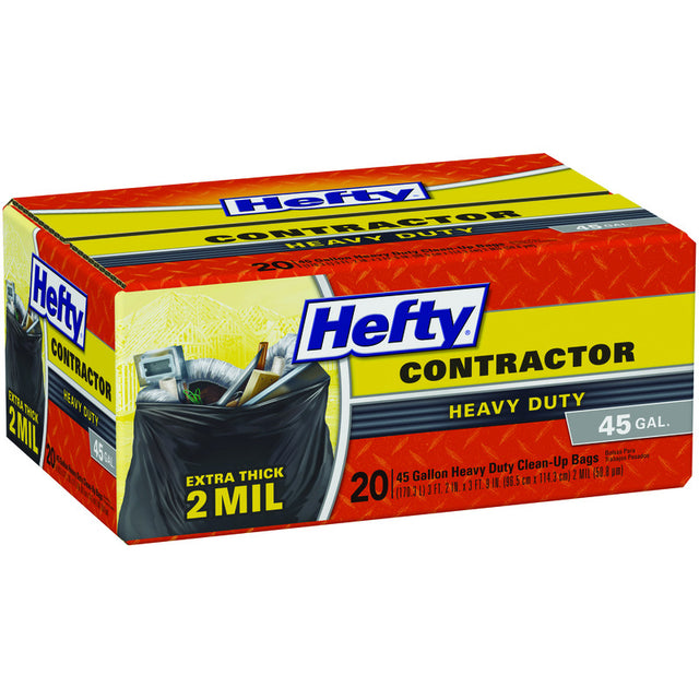 Hefty 45 gal Contractor Bags Twist Tie 20 pk 2 mil