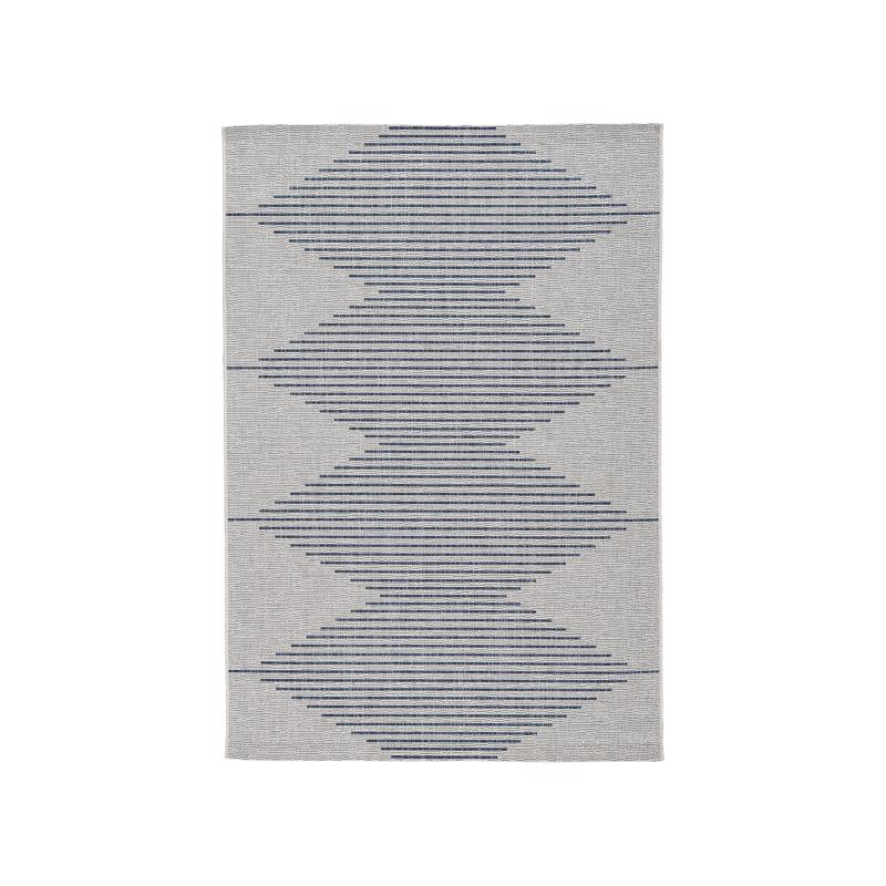 Signature Design by Ashley Alverno 94 in. W X 122 in. L Blue/White Geometric Polypropylene Rug