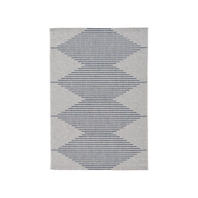 Signature Design by Ashley Alverno 94 in. W X 122 in. L Blue/White Geometric Polypropylene Rug