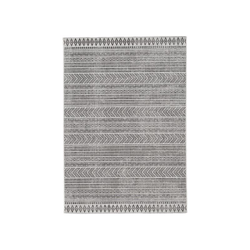 Signature Design by Ashley Brinoy 94 in. W X 122 in. L Black/White Geometric Polypropylene Rug