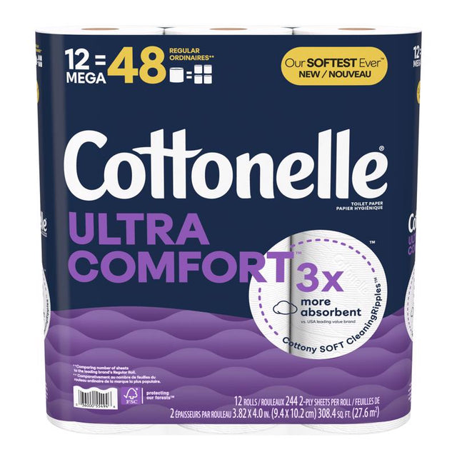 Cottonelle Ultra ComfortCare Toilet Paper 12 Rolls 268 sheet 4 in.