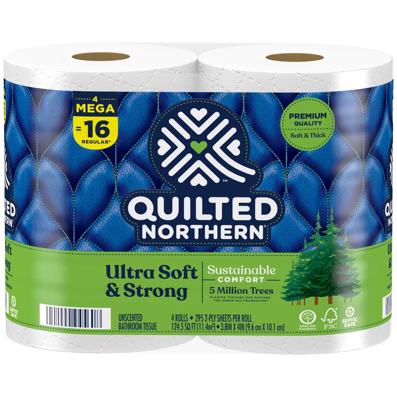 Quilted Northern Ultra Soft & Strong Toilet Paper 4 Rolls 328 sheet 138.49 sq ft