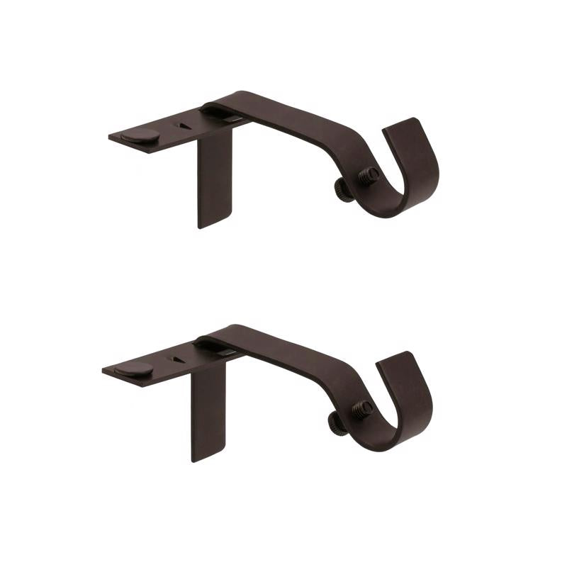 Kenney Fast Fit Oil Rubbed Bronze Brown Curtain Rod Bracket 5/8 in. L