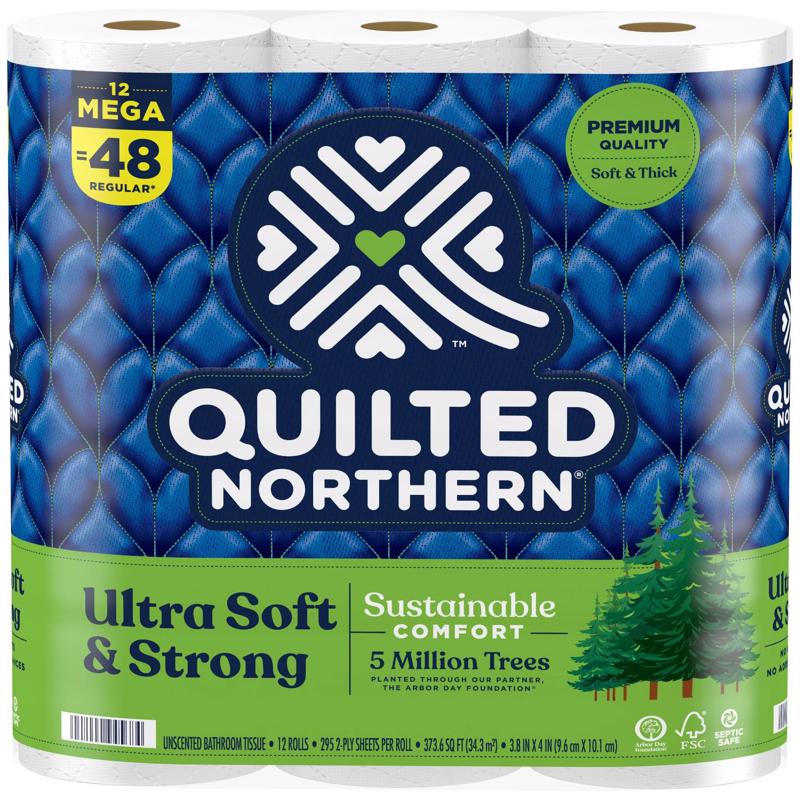 Quilted Northern Ultra Soft & Strong Toilet Paper 12 Rolls 328 sheet 415.47 sq ft