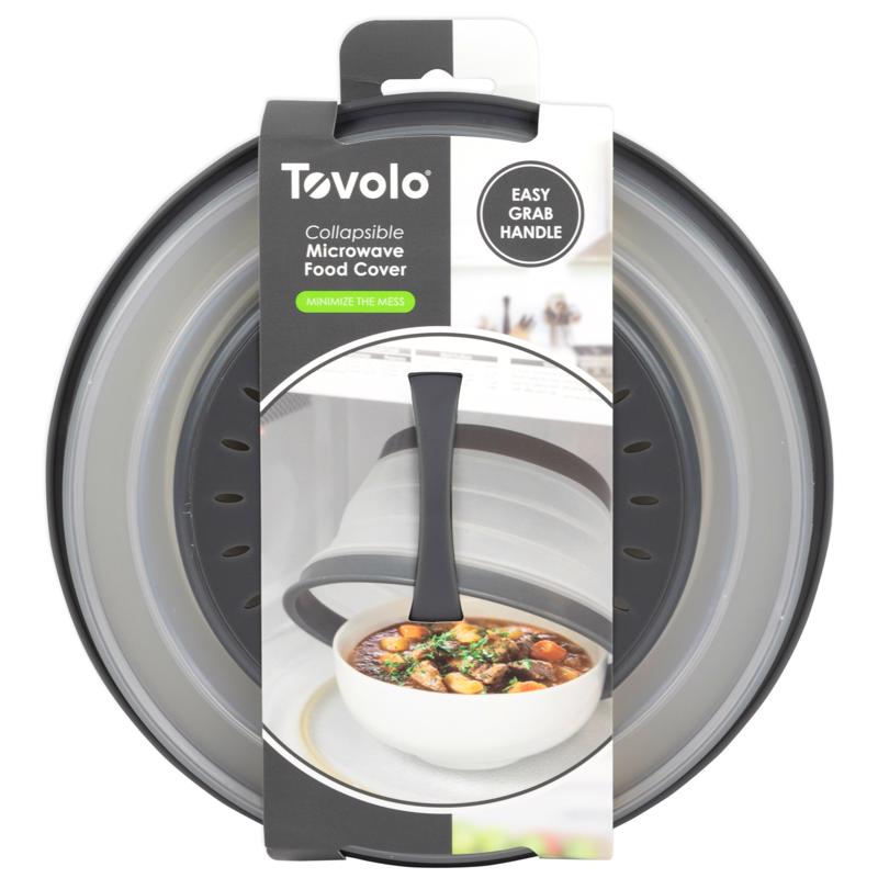 Tovolo Gray/White Plastic Microwave Collapsible Food Cover