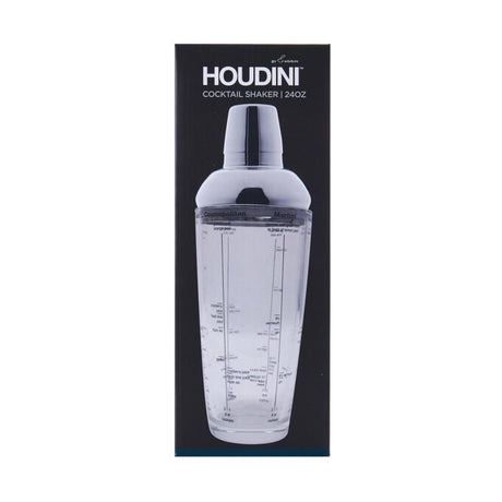 Houdini 24 oz Clear Glass/Stainless Steel Cocktail Shaker