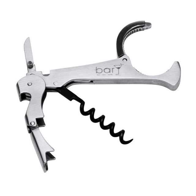 BarY3 Black/Silver Stainless Steel Waiter's Corkscrew