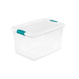 Sterilite 64 qt Clear/White Latch Storage Box 13-1/2 in. H X 23-3/4 in. W X 16 in. D Stackable