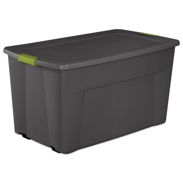 Sterilite 45 gal Gray Storage Tote w/Wheels 19-1/2 in. H X 36- 5/8 in. W X 21 in. D Stackable