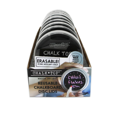 Masontops Chalk Top Wide Mouth Chalkboard Mason Jar Lid 8 pk