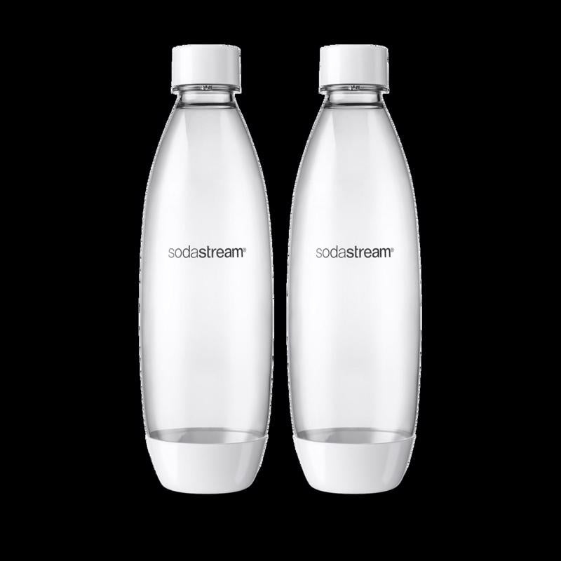 SodaStream White 1 L Carbonator Bottle 2 pk