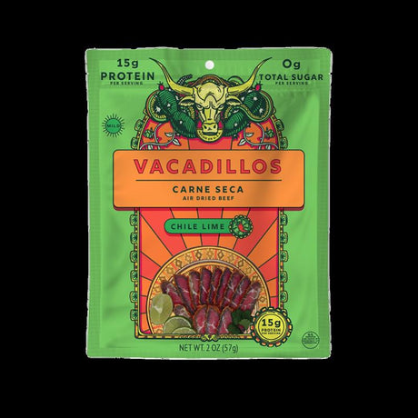 Vacadillos Carne Seca Chile Lime Beef Strips 2 oz Bagged