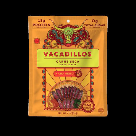 Vacadillos Carne Seca Habanero Beef Strips 2 oz Bagged