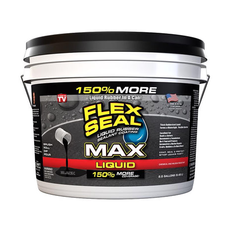 Flex Seal Family of Products Flex Seal MAX Black Liquid Rubber Sealant Coating 2.5 gal