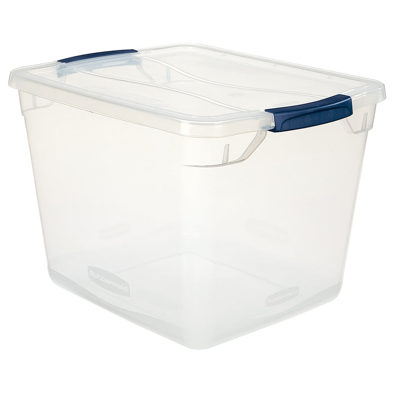 Rubbermaid Cleverstore 30 qt Blue/Clear Storage Tote 10.5 in. H X 13.375 in. W X 18.75 in. D Stackab