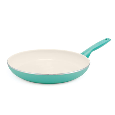 GreenPan Rio Ceramic Coated Aluminum Fry Pan 12 in. Turquoise