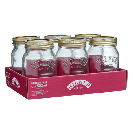 Kilner Regular Mouth Preserve Jar 17 oz 6 pk