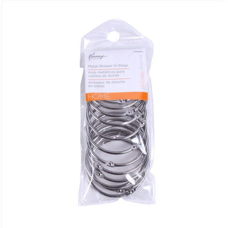 Kenney Chrome Silver Steel Shower Curtain Rings 12 pk