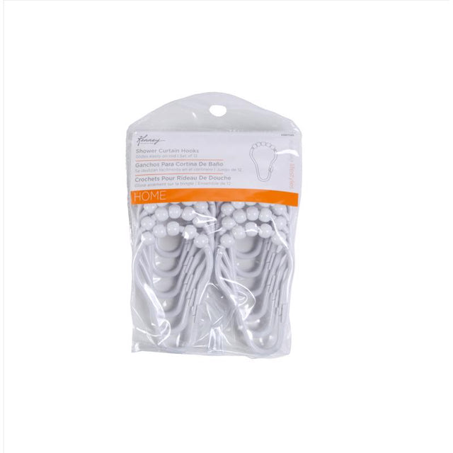 Kenney White Plastic Shower Curtain Rings 12 pk