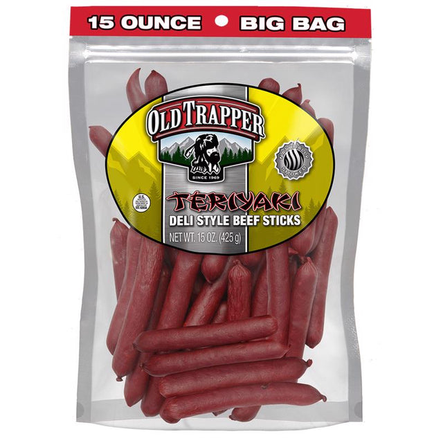 Old Trapper Teriyaki Beef Deli Sticks 15 oz Bagged