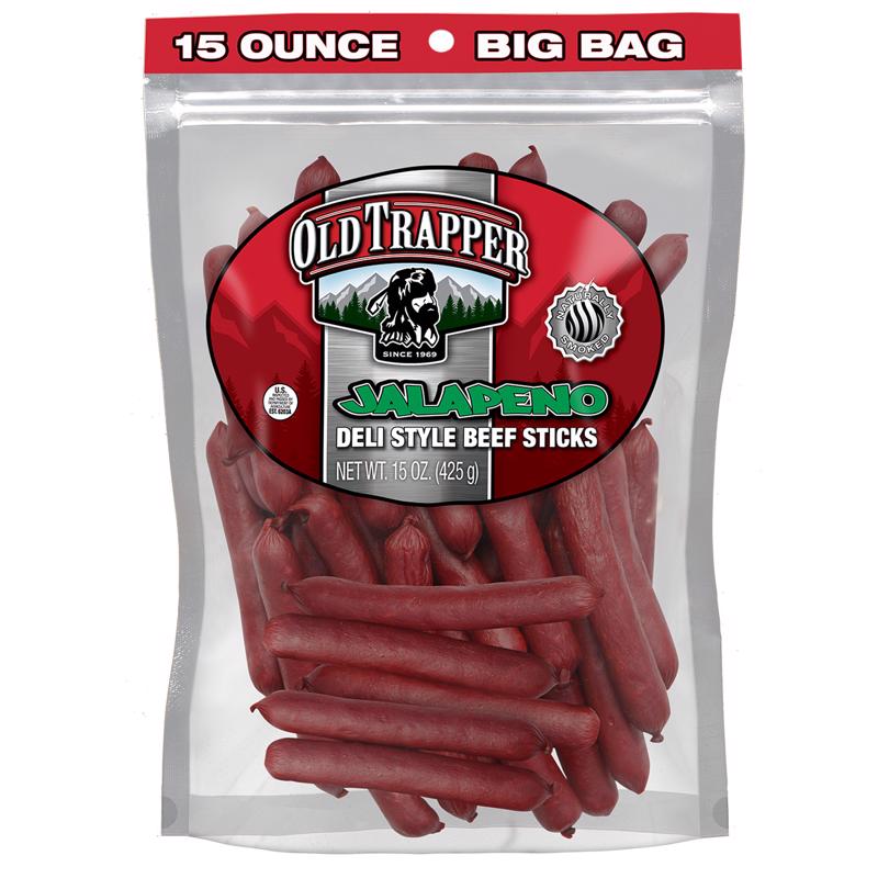 Old Trapper Jalapeno Beef Deli Sticks 15 oz Bagged