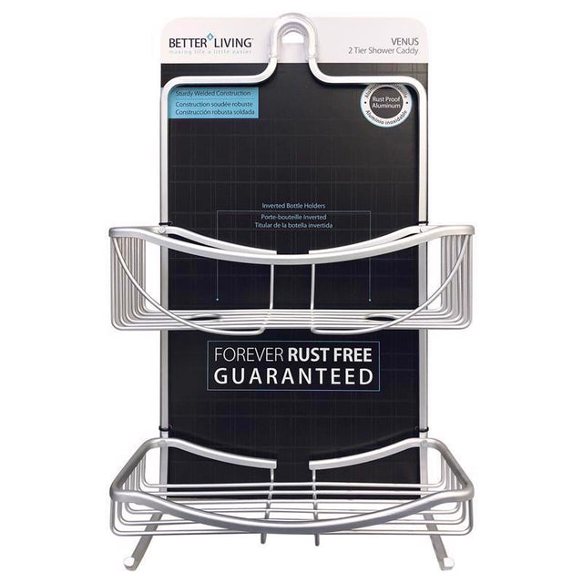 Better Living Venus 19.5 in. H X 4.5 in. W X 11 in. L Gray Shower Caddy