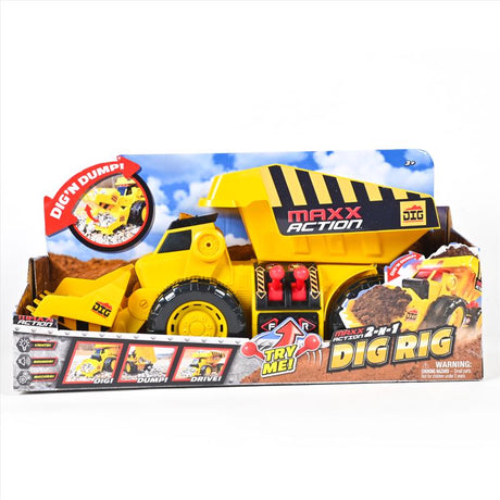 Sunny Days Maxx Action Dig Rig Motorized Truck Plastic Yellow 1 pc