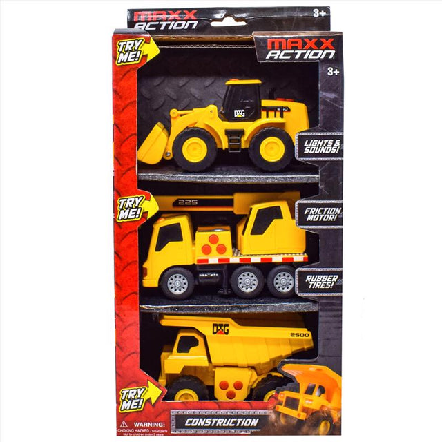 Sunny Days Maxx Action Mini Construction Vehicles Plastic Multicolored