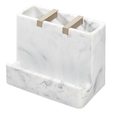 InterDesign Dakota Vanity Satin White Marble Plastic/Steel Toothbrush Holder