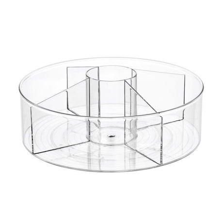 InterDesign Clear Divided Kitchen Bin 4.5 in. H X 11.5 in. W X 11.5 in. D