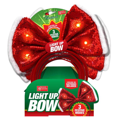 Magic Seasons Christmas Bow Sequence Headband 1 pc