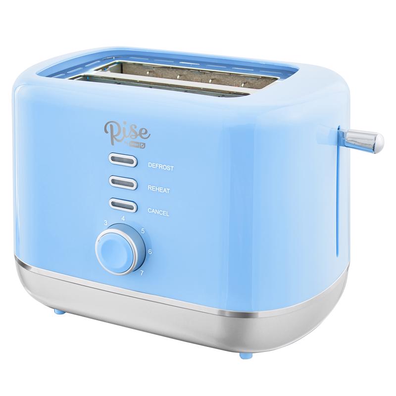 Rise by Dash Plastic Blue 2 slot Toaster 7.4 in. H X 7.2 in. W X 11.1 in. D