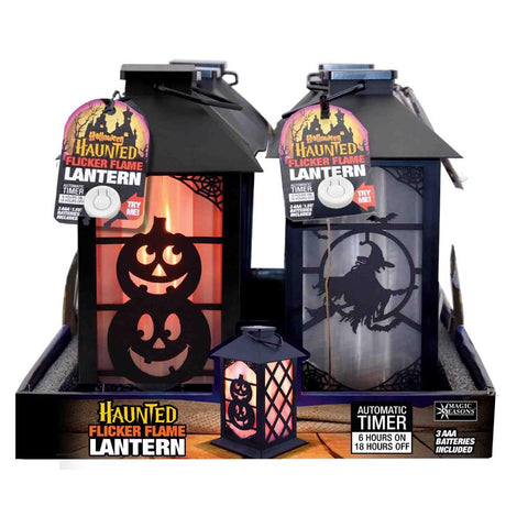 Magic Seasons 8 in. Haunted Flicker Flame Lantern Halloween Decor