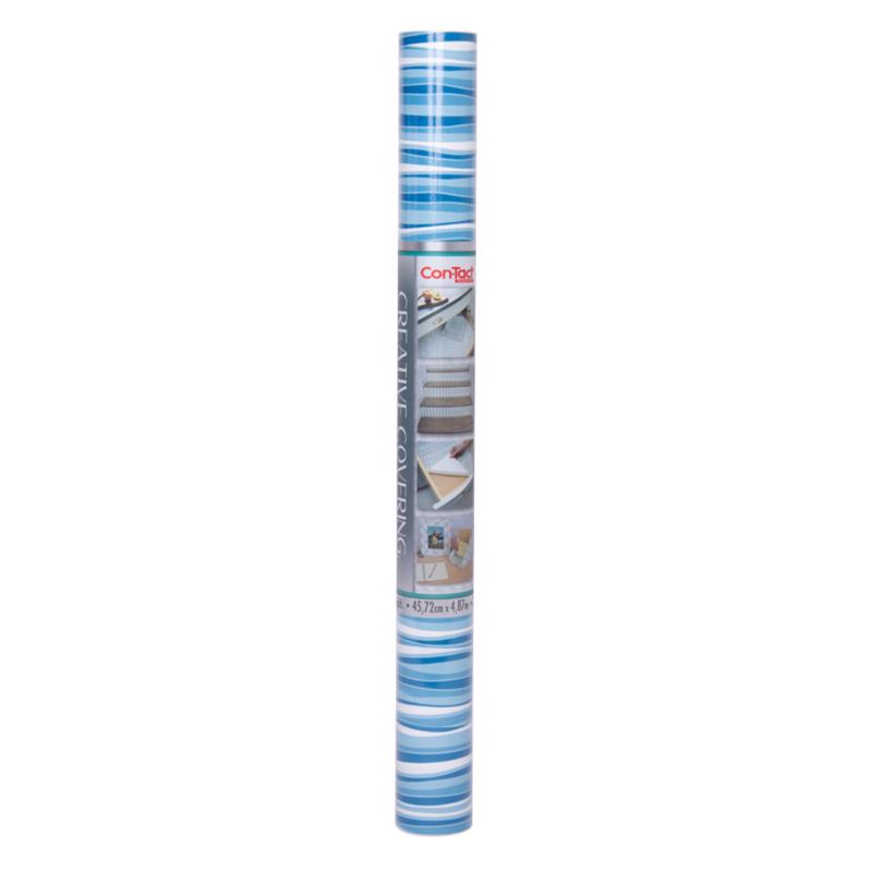 Con-Tact 16 ft. L X 18 in. W Blue/White Stripes Self-Adhesive Shelf Liner