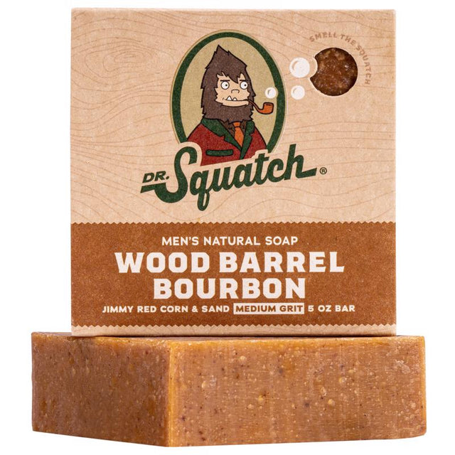 Dr. Squatch Wood Barrel Bourbon Scent Soap Bar 5 oz 1 pk