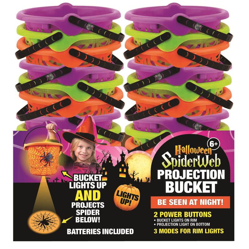 Magic Seasons Halloween Spider Web LED Projection Bucket 1 pk