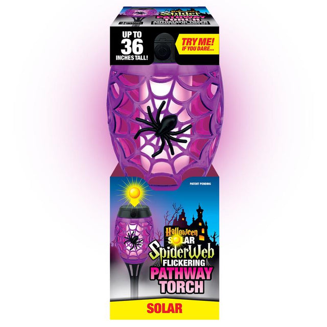 Magic Seasons Halloween Spider Web Flicker Pathway Torch 1 pk