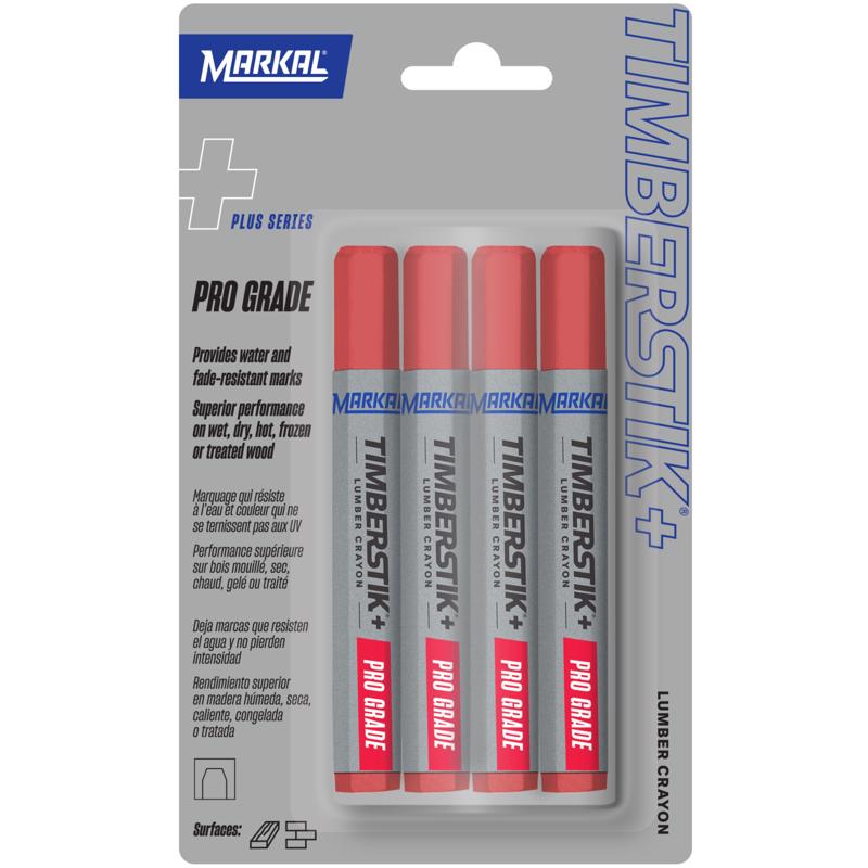 Markal Timberstik Plus 8 in. L Lumber Crayon Red 4 pc