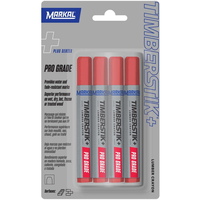 Markal Timberstik Plus 8 in. L Lumber Crayon Red 4 pc