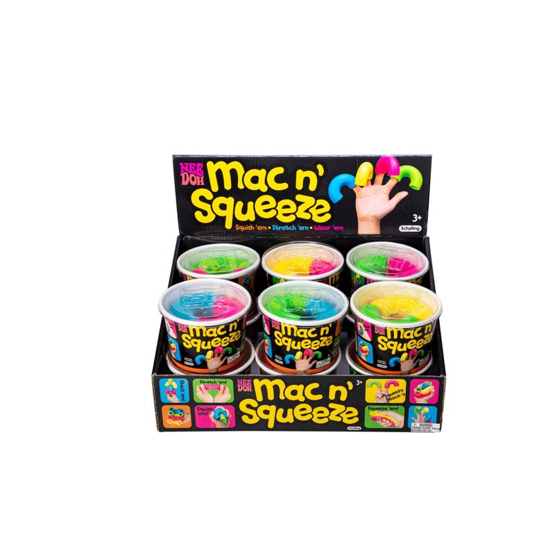 Schylling NeeDoh Mac N Squeeze Fidget Toy Assorted 4 pc