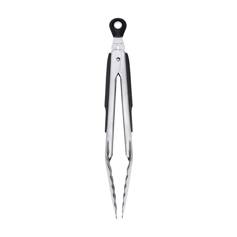 OXO Good Grips Silver/Black Stainless Steel Tongs