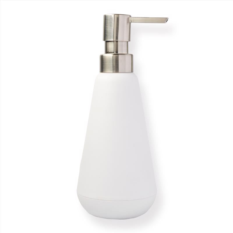 Sttelli Belize Brushed Nickel White Plastic Soap Pump