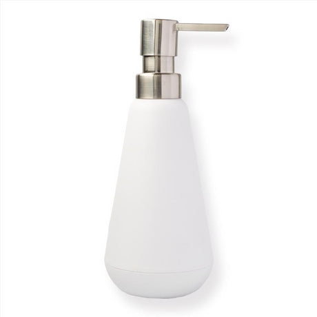 Sttelli Belize Brushed Nickel White Plastic Soap Pump