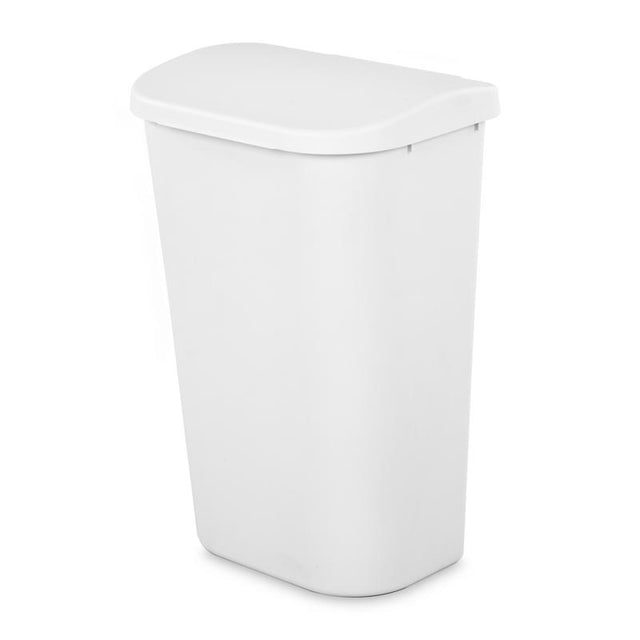 Sterilite 11.3 gal White Plastic D-Shape Wastebasket