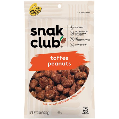 Snak Club Toffee Peanuts 7.5 oz Bagged